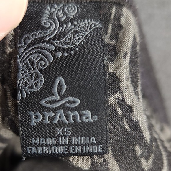 Prana Long Sleeve Geometric Print Top Charcoal Grey XS - Picture 6 of 8